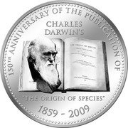 Tuvalu 1 Dollar Charles Darwin Anniversary 2009 KM# 243 150TH ANNIVERSARY OF THE PUBLICATION OF CHARLES DARWIN'S "THE ORIGIN OF SPICIES" 1859-2009 coin reverse Tuvalu 1 Dollar Charles Darwin Anniversary 2009 KM# 243 150TH ANNIVERSARY OF THE PUBLICATION OF CHARLES DARWIN'S "THE ORIGIN OF SPICIES" 1859-2009 coin reverse