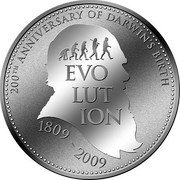 Tuvalu 1 Dollar Birthday of Charles Darwin Evolution 2009 KM# 242 200TH ANNIVERSARY OF DARWIN'S BIRTH EVOLUTION 1809 - 2009 coin reverse Tuvalu 1 Dollar Birthday of Charles Darwin Evolution 2009 KM# 242 200TH ANNIVERSARY OF DARWIN'S BIRTH EVOLUTION 1809 - 2009 coin reverse