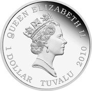 Tuvalu 1 Dollar Gustav Mahler 2010 P Proof KM# 125 QUEEN ELIZABETH II RDM 1 DOLLAR TUVALU 2010 coin obverse