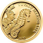 Tuvalu 1 Dollar Seahorse Marine Life 2010 Proof KM# 114 TUVALU MARINE LIFE 2010 coin reverse Tuvalu 1 Dollar Seahorse Marine Life 2010 Proof KM# 114 TUVALU MARINE LIFE 2010 coin reverse