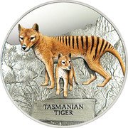 Tuvalu 1 Dollar Thylacine 2011 P Proof KM# 163 TASMANIAN TIGER coin reverse Tuvalu 1 Dollar Thylacine 2011 P Proof KM# 163 TASMANIAN TIGER coin reverse