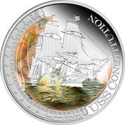 Tuvalu 1 Dollar USS Constitution Ship 2012 P Proof KM# 189 1 OZ 999 SILVER USS CONSTITUTION P coin reverse Tuvalu 1 Dollar USS Constitution Ship 2012 P Proof KM# 189 1 OZ 999 SILVER USS CONSTITUTION P coin reverse