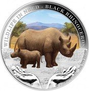 Tuvalu 1 Dollar Black Rhinoceros 2012 Proof KM# 204 WILDLIFE IN NEED BLACK RHINOCEROS 1 OZ 999 SILVER coin reverse Tuvalu 1 Dollar Black Rhinoceros 2012 Proof KM# 204 WILDLIFE IN NEED BLACK RHINOCEROS 1 OZ 999 SILVER coin reverse