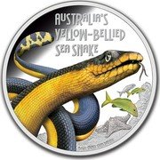 Tuvalu 1 Dollar Yellow Bellied Sea Snake 2013 Proof KM# 248 AUSTRALIA'S YELLOW-BELLIED SEA SNAKE 1 OZ 999 SILVER coin reverse Tuvalu 1 Dollar Yellow Bellied Sea Snake 2013 Proof KM# 248 AUSTRALIA'S YELLOW-BELLIED SEA SNAKE 1 OZ 999 SILVER coin reverse