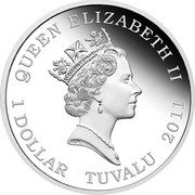 Tuvalu 1 Dollar Australia's Box Jelly fish 2011 Proof KM# 165 QUEEN ELIZABETH II RDM 1 DOLLAR TUVALU 2011 coin obverse Tuvalu 1 Dollar Australia's Box Jelly fish 2011 Proof KM# 165 QUEEN ELIZABETH II RDM 1 DOLLAR TUVALU 2011 coin obverse