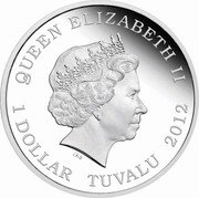 Tuvalu 1 Dollar Dragons of legend Chinese Dragon 2012 Proof KM# 212 QUEEN ELIZABETH II 1 DOLLAR TUVALU 2012 IRB coin obverse Tuvalu 1 Dollar Dragons of legend Chinese Dragon 2012 Proof KM# 212 QUEEN ELIZABETH II 1 DOLLAR TUVALU 2012 IRB coin obverse