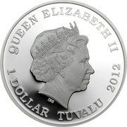 Tuvalu 1 Dollar Dragons of legend Red Welsh Dragon 2012 Proof KM# 210 QUEEN ELIZABETH II IRB 1 DOLLAR TUVALU 2012 coin obverse Tuvalu 1 Dollar Dragons of legend Red Welsh Dragon 2012 Proof KM# 210 QUEEN ELIZABETH II IRB 1 DOLLAR TUVALU 2012 coin obverse