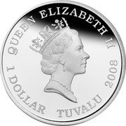 Tuvalu 1 Dollar Australia's Blue-Ringed Octopus 2008 Proof KM# 76 QUEEN ELIZABETH II 1 DOLLAR TUVALU 2008 coin obverse Tuvalu 1 Dollar Australia's Blue-Ringed Octopus 2008 Proof KM# 76 QUEEN ELIZABETH II 1 DOLLAR TUVALU 2008 coin obverse
