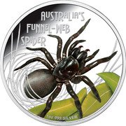 Tuvalu 1 Dollar Funnel Web Spider 2012 Proof KM# 206 AUSTRALIA'S FUNNEL-WEB SPIDER 1 OZ 999 SILVER coin reverse Tuvalu 1 Dollar Funnel Web Spider 2012 Proof KM# 206 AUSTRALIA'S FUNNEL-WEB SPIDER 1 OZ 999 SILVER coin reverse