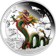 Tuvalu 1 Dollar Dragons of legend Chinese Dragon 2012 Proof KM# 212 DRAGONS OF LEGEND 1OZ 999 SILVER CHINESE DRAGON 1$ coin reverse Tuvalu 1 Dollar Dragons of legend Chinese Dragon 2012 Proof KM# 212 DRAGONS OF LEGEND 1OZ 999 SILVER CHINESE DRAGON 1$ coin reverse