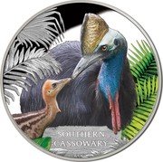 Tuvalu 1 Dollar Southern Cassowary 2016 Proof KM# 272 SOUTHERN CASSOWARY coin reverse