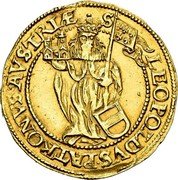 Austria Goldgulden (Interregnum) LEOPOLDVS . PATRONVS . AUSTRIÆ . coin reverse Austria Goldgulden (Interregnum) LEOPOLDVS . PATRONVS . AUSTRIÆ . coin reverse