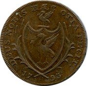 UK Half Penny Lancaster John of Gaunt 1793  DEUS NOBIS HÆC OTIA FECIT. 17 93 coin reverse