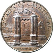 UK Half Penny (Coventry Kempson's Warwickshire) REMAINS OF CATHERDRAL ERECTED 1043 coin obverse