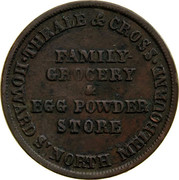 Australia 1/2 Penny 1851 KM# Tn254 Private Token issues THRALE & CROSS HOWARD S' NORTH MELBOURNE FAMILY-GROCERY & EGG POWDER STORE coin obverse Australia 1/2 Penny 1851 KM# Tn254 Private Token issues THRALE & CROSS HOWARD S' NORTH MELBOURNE FAMILY-GROCERY & EGG POWDER STORE coin obverse