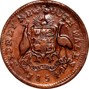 Australia 1/2 Penny 1854 KM# Tn249.2 Private Token issues SYDNEY NEW SOUTH WALES coin reverse Australia 1/2 Penny 1854 KM# Tn249.2 Private Token issues SYDNEY NEW SOUTH WALES coin reverse