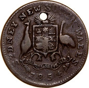 Australia 1/2 Penny 1854 KM# Tn249.1 Private Token issues SYDNEY NEW SOUTH WALES coin reverse Australia 1/2 Penny 1854 KM# Tn249.1 Private Token issues SYDNEY NEW SOUTH WALES coin reverse