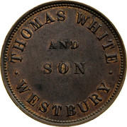 Australia 1/2 Penny 1855 KM# Tn269 Private Token issues WHITE AND SON WESTBURY coin obverse Australia 1/2 Penny 1855 KM# Tn269 Private Token issues WHITE AND SON WESTBURY coin obverse