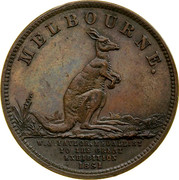 Australia 1/2 Penny 1857 KM# Tn245 Private Token issues MELBOURNE. W.J. TAYLIE, MEDALLIST TO THE GREAT EXHIBITION 1851 coin obverse Australia 1/2 Penny 1857 KM# Tn245 Private Token issues MELBOURNE. W.J. TAYLIE, MEDALLIST TO THE GREAT EXHIBITION 1851 coin obverse