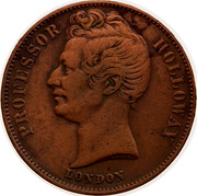 Australia 1/2 Penny 1857 KM# Tn277.2 Foreign Token issues PROFESSOR HOLLOWAY LONDON coin obverse Australia 1/2 Penny 1857 KM# Tn277.2 Foreign Token issues PROFESSOR HOLLOWAY LONDON coin obverse
