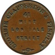 Australia 1/2 Penny ND KM# Tn41 Private Token issues CROMBIE, CLAPPERTON & FINDLAY 41 WEST LONSDALE STREET coin obverse Australia 1/2 Penny ND KM# Tn41 Private Token issues CROMBIE, CLAPPERTON & FINDLAY 41 WEST LONSDALE STREET coin obverse