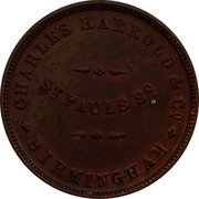 Australia 1/2 Penny ND KM# Tn291 Foreign Token issues CHARLES HARROLD & CO. BIRMINGHAM ST PAULS SQ coin obverse Australia 1/2 Penny ND KM# Tn291 Foreign Token issues CHARLES HARROLD & CO. BIRMINGHAM ST PAULS SQ coin obverse