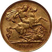 Australia 1/2 Sovereign Edward VII 1907 KM# 14 M B.P. 1906 coin reverse Australia 1/2 Sovereign Edward VII 1907 KM# 14 M B.P. 1906 coin reverse
