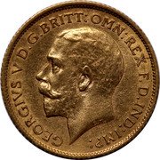 Australia 1/2 Sovereign George V 1912 KM# 28 GEORGIVS V D.G.BRITT:OMN:REX F.D.IND:IMP: B.M. coin obverse Australia 1/2 Sovereign George V 1912 KM# 28 GEORGIVS V D.G.BRITT:OMN:REX F.D.IND:IMP: B.M. coin obverse