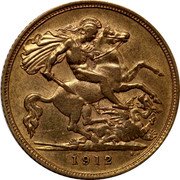 Australia 1/2 Sovereign George V 1912 KM# 28 1918 B.P coin reverse Australia 1/2 Sovereign George V 1912 KM# 28 1918 B.P coin reverse