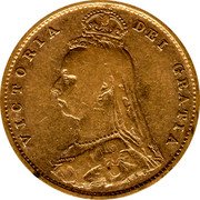 Australia 1/2 Sovereign Victoria 1889 S KM# 9 VICTORIA DEI GRATIA J. E. B. coin obverse Australia 1/2 Sovereign Victoria 1889 S KM# 9 VICTORIA DEI GRATIA J. E. B. coin obverse
