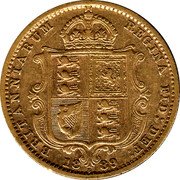 Australia 1/2 Sovereign Victoria 1889 S KM# 9 BRITANNIARUM REGINA FID: DEF: 18 M 89 coin reverse Australia 1/2 Sovereign Victoria 1889 S KM# 9 BRITANNIARUM REGINA FID: DEF: 18 M 89 coin reverse