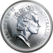 Australia 1 Dollar Australian Kangaroo 1993 KM# 211.2 ELIZABETH II AUSTRALIA 1993 RDM coin obverse Australia 1 Dollar Australian Kangaroo 1993 KM# 211.2 ELIZABETH II AUSTRALIA 1993 RDM coin obverse
