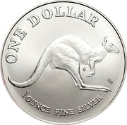 Australia 1 Dollar Australian Kangaroo 1993 KM# 211.1 ONE DOLLAR 1 OUNCE FINE SILVER C HH coin reverse Australia 1 Dollar Australian Kangaroo 1993 KM# 211.1 ONE DOLLAR 1 OUNCE FINE SILVER C HH coin reverse