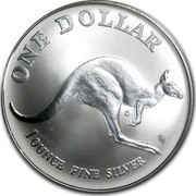 Australia 1 Dollar Australian Kangaroo 1993 KM# 211.2 ONE DOLLAR C 1 OUNCE FINE SILVER HH coin reverse Australia 1 Dollar Australian Kangaroo 1993 KM# 211.2 ONE DOLLAR C 1 OUNCE FINE SILVER HH coin reverse