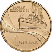 Australia 1 Dollar (HMAS Sydney II) KM# 422 HMAS SYDNEY II 1 DOLLAR coin reverse Australia 1 Dollar (HMAS Sydney II) KM# 422 HMAS SYDNEY II 1 DOLLAR coin reverse