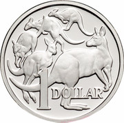 Australia 1 Dollar (Kangaroos) KM# 84a 1 DOLLAR coin reverse Australia 1 Dollar (Kangaroos) KM# 84a 1 DOLLAR coin reverse