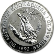 Australia 1 Dollar The Australian Kookaburra 1992 KM# 164 THE AUSTRALIAN KOOKABURRA 1 OZ. 999 SILVER 1992 coin reverse Australia 1 Dollar The Australian Kookaburra 1992 KM# 164 THE AUSTRALIAN KOOKABURRA 1 OZ. 999 SILVER 1992 coin reverse