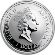 Australia 1 Dollar The Australian Kookaburra 1995 KM# 260 ELIZABETH II AUSTRALIA 1 DOLLAR RDM coin obverse Australia 1 Dollar The Australian Kookaburra 1995 KM# 260 ELIZABETH II AUSTRALIA 1 DOLLAR RDM coin obverse