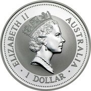 Australia 1 Dollar The Australian Kookaburra 1998 KM# 362 ELIZABETH II AUSTRALIA 1 DOLLAR RDM coin obverse Australia 1 Dollar The Australian Kookaburra 1998 KM# 362 ELIZABETH II AUSTRALIA 1 DOLLAR RDM coin obverse