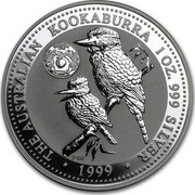 Australia 1 Dollar The Australian Kookaburra (Georgia Privy Mark) 1999 KM# 607 THE AUSTRALIAN KOOKABURRA 1 OZ. 999 SILVER 1999 P100 coin reverse Australia 1 Dollar The Australian Kookaburra (Georgia Privy Mark) 1999 KM# 607 THE AUSTRALIAN KOOKABURRA 1 OZ. 999 SILVER 1999 P100 coin reverse