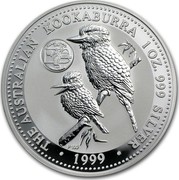 Australia 1 Dollar The Australian Kookaburra (Pennsylvania Privy Mark) 1999 KM# 605 THE AUSTRALIAN KOOKABURRA 1 OZ. 999 SILVER 1999 P100 coin reverse Australia 1 Dollar The Australian Kookaburra (Pennsylvania Privy Mark) 1999 KM# 605 THE AUSTRALIAN KOOKABURRA 1 OZ. 999 SILVER 1999 P100 coin reverse