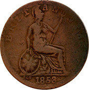 Australia 1 Penny 1852 KM# Tn192.1 Private Token issues BRITANNIA 1852 JCT coin reverse
