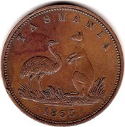 Australia 1 Penny 1855 KM# Tn7 Private Token issues LEWIS ABRAHAMS DRAPER LIVERPOOL STREET HOBART TOWN coin obverse Australia 1 Penny 1855 KM# Tn7 Private Token issues LEWIS ABRAHAMS DRAPER LIVERPOOL STREET HOBART TOWN coin obverse