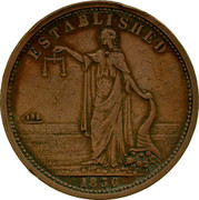 Australia 1 Penny 1856 KM# Tn211 Private Token issues ESTABLISHED coin reverse Australia 1 Penny 1856 KM# Tn211 Private Token issues ESTABLISHED coin reverse