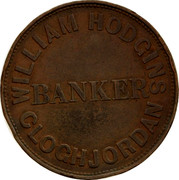 Australia 1 Penny 1858 KM# Tn276 Foreign Token issues WILLIAM HOKGINS BANKER CLOCHJORDAN coin obverse Australia 1 Penny 1858 KM# Tn276 Foreign Token issues WILLIAM HOKGINS BANKER CLOCHJORDAN coin obverse