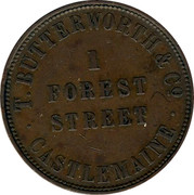 Australia 1 Penny 1859 KM# Tn29 Private Token issues T. BUTTERWORTH & CO 1 FORREST STREET CASTLEMAINE coin reverse Australia 1 Penny 1859 KM# Tn29 Private Token issues T. BUTTERWORTH & CO 1 FORREST STREET CASTLEMAINE coin reverse