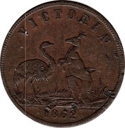 Australia 1 Penny 1862 KM# Tn15 Private Token issues VICTORIA 1862 coin obverse Australia 1 Penny 1862 KM# Tn15 Private Token issues VICTORIA 1862 coin obverse