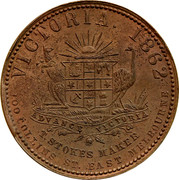 Australia 1 Penny 1862 KM# Tn214 Private Token issues VICTORIA 1862 coin reverse Australia 1 Penny 1862 KM# Tn214 Private Token issues VICTORIA 1862 coin reverse