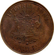 Australia 1 Penny 1862 KM# Tn221.2 Private Token issues VICTORIA. 1862 coin reverse