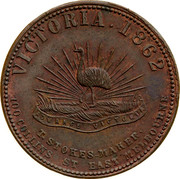 Australia 1 Penny 1862 KM# Tn225.2 Private Token issues VICTORIA 1862 coin reverse Australia 1 Penny 1862 KM# Tn225.2 Private Token issues VICTORIA 1862 coin reverse